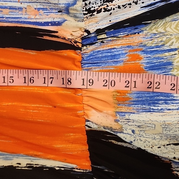 BEIGE BY ECI Colorful Short sleeve Dress Sz Large - Picture 10 of 13